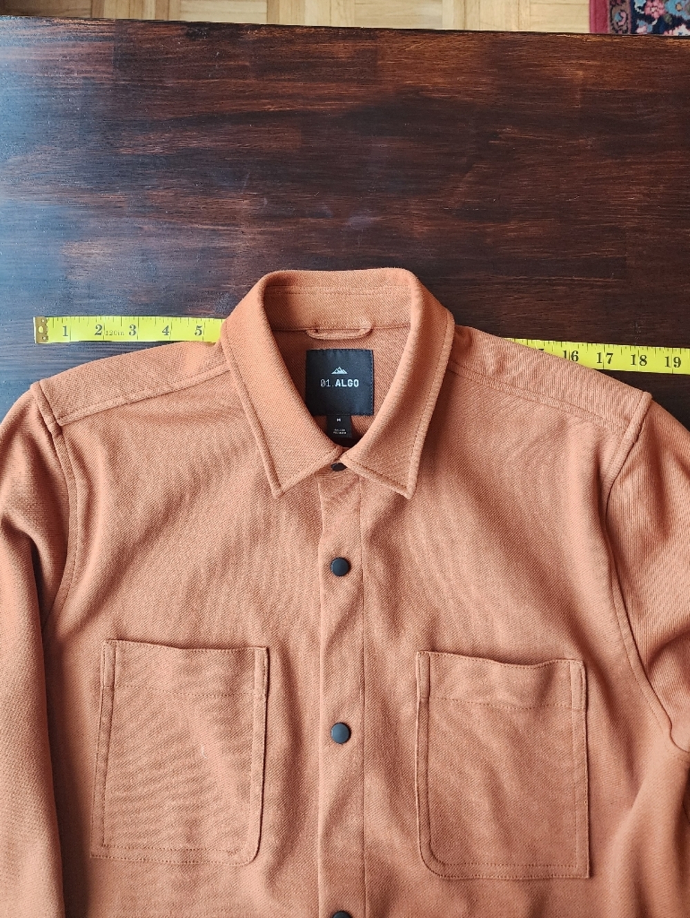 Men's Casual Button-Up Jacket in Rust Orange - Picture 5 of 10
